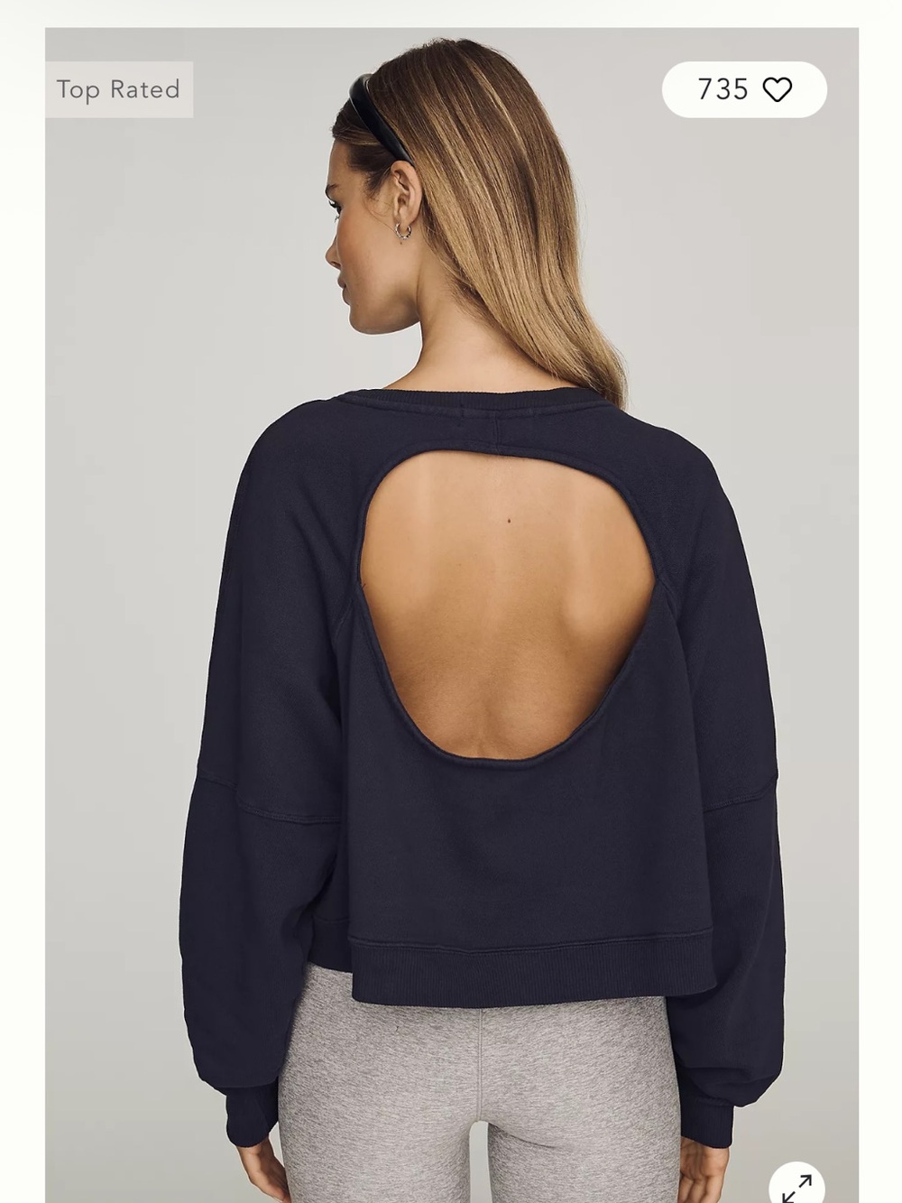 Daily Practice open back pullover - Picture 3 of 9